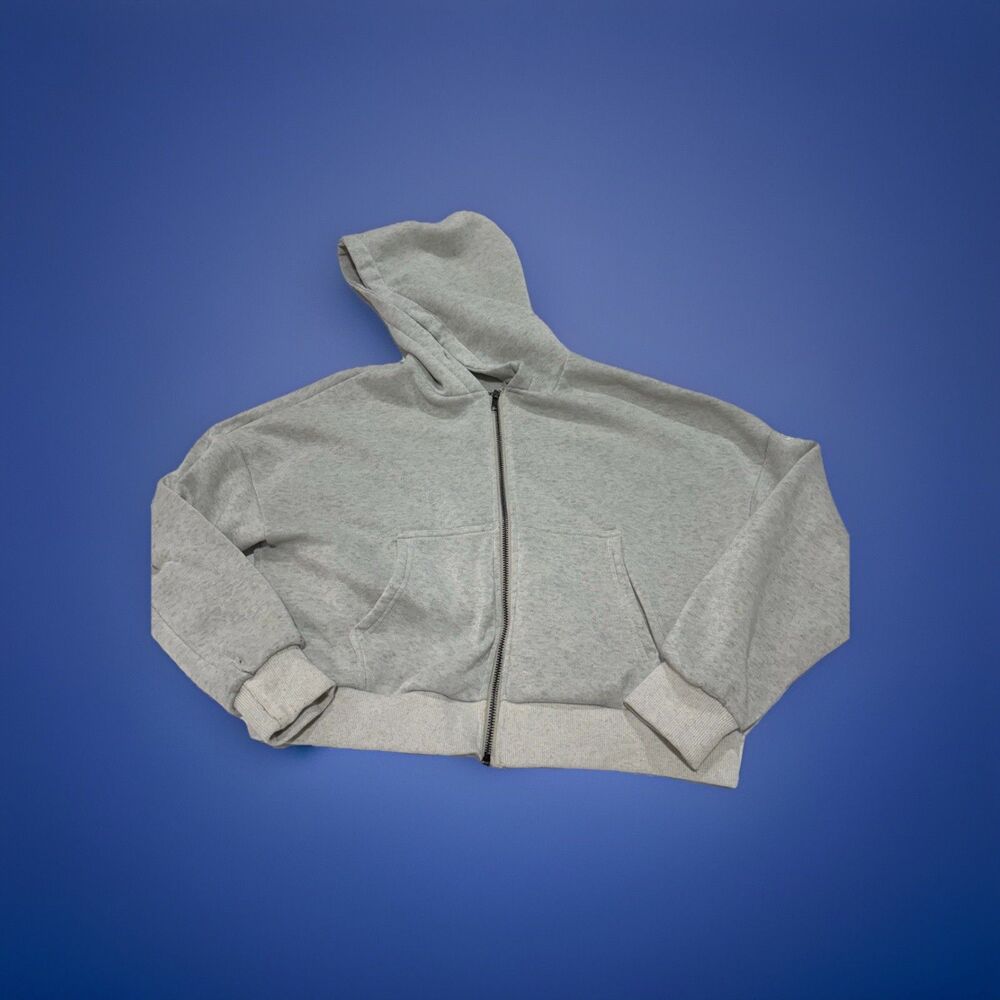 SHEIN Gray Full Zip Fleece Hoodie 100% Polyester Women's Size M